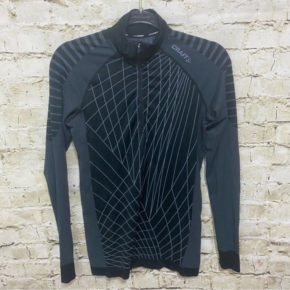 Craft Tops - Craft Active Intensity T-Shirt Black Long Sleeve 1/4 Zip Collared